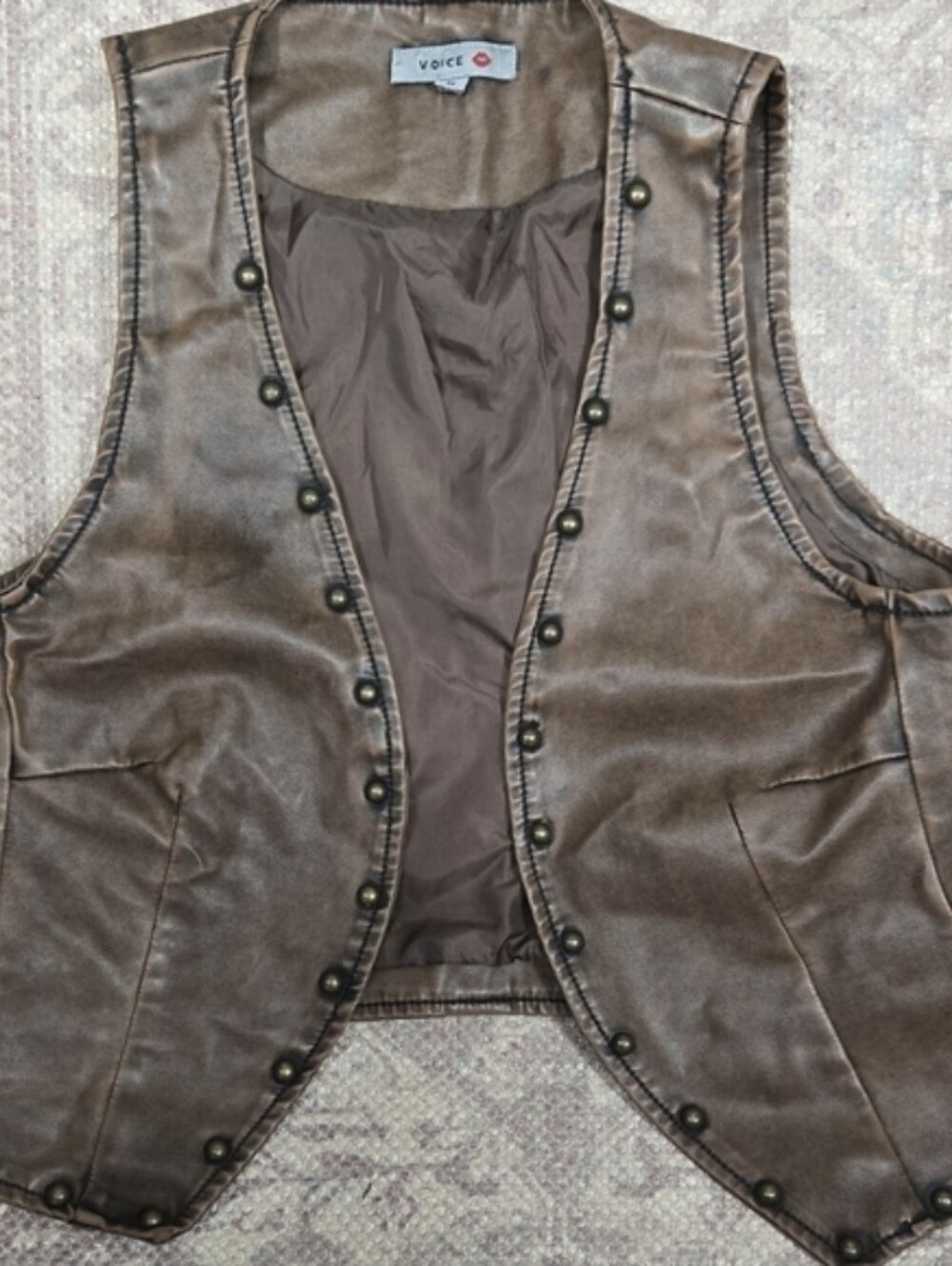 Elegant Brown Studded Vest for Women